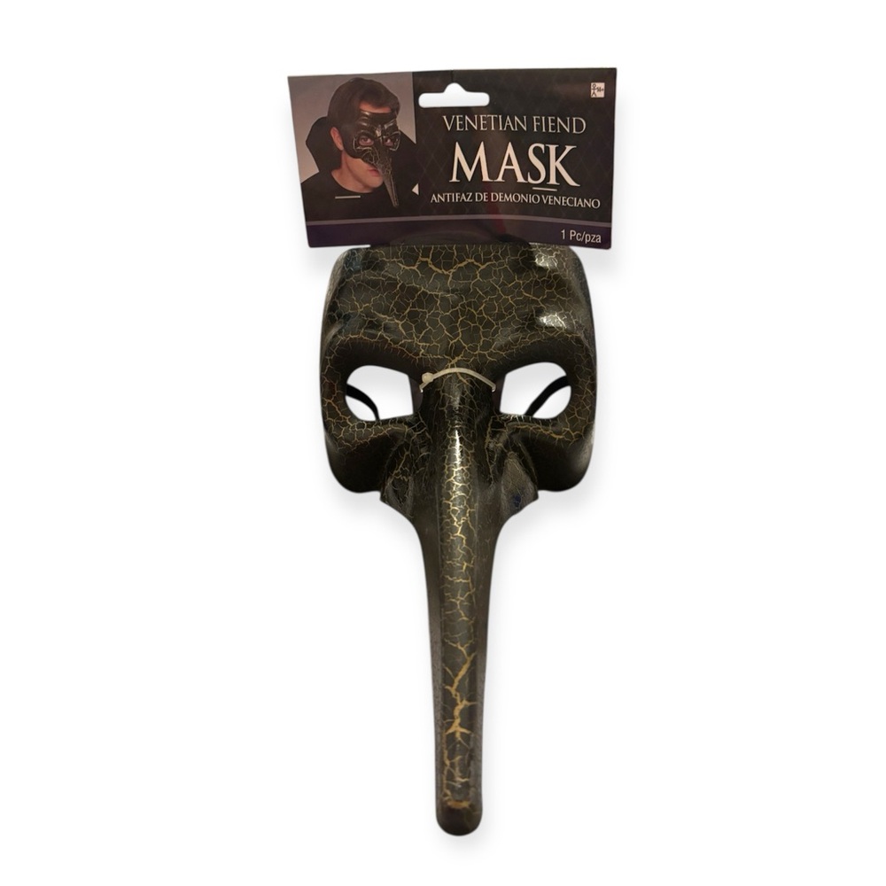 New Venetian Fiend Mask with Long Nose Halloween Costume Dress Accessory